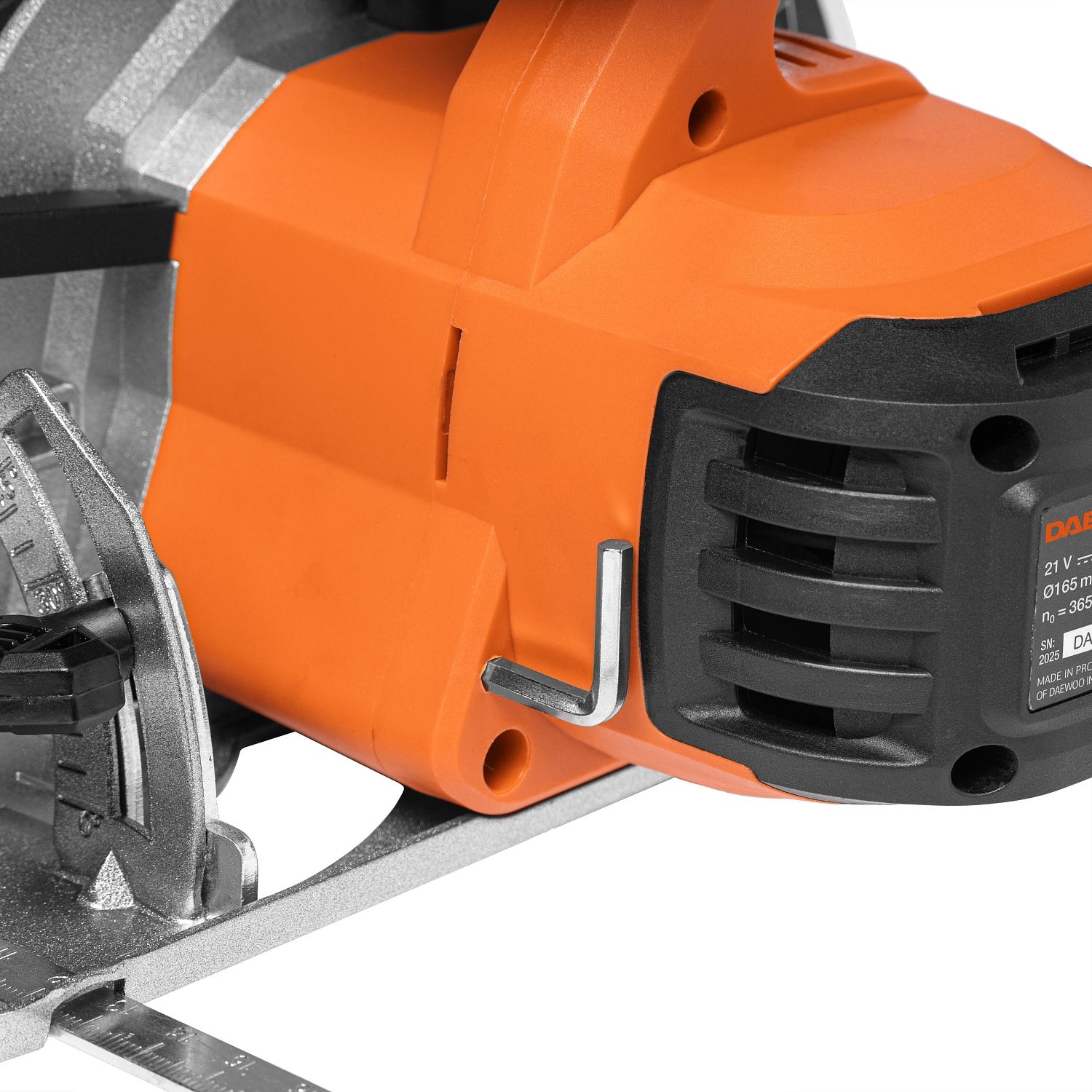 Пила циркулярная аккумуляторная, 21В, БЕЗ АКБ, 165 мм, 3650 об.мин,  DAEWOO DAS 1621Li