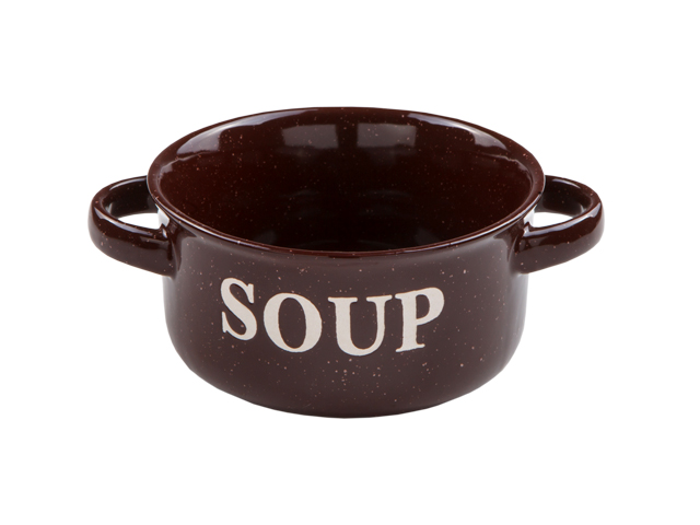 Миска керамическая, 134 mm, Для супа, коричневая (645 мл)  PERFECTO LINEA 30-523304