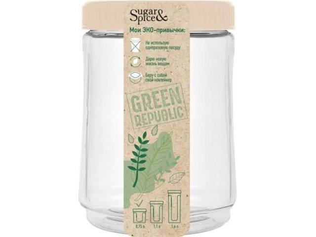 Банка для сыпучих продуктов Honey 0,75 л, лён SUGAR&SPICE SE2248GR