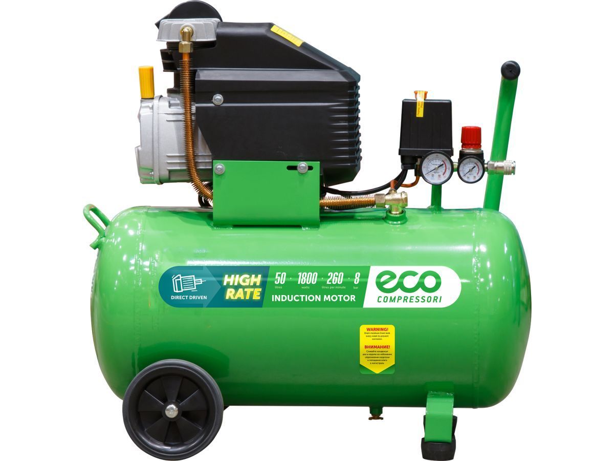 Компрессор коаксиальный 50л, 260л/мин, 1.80кВт/220В, ECO AE-501-3