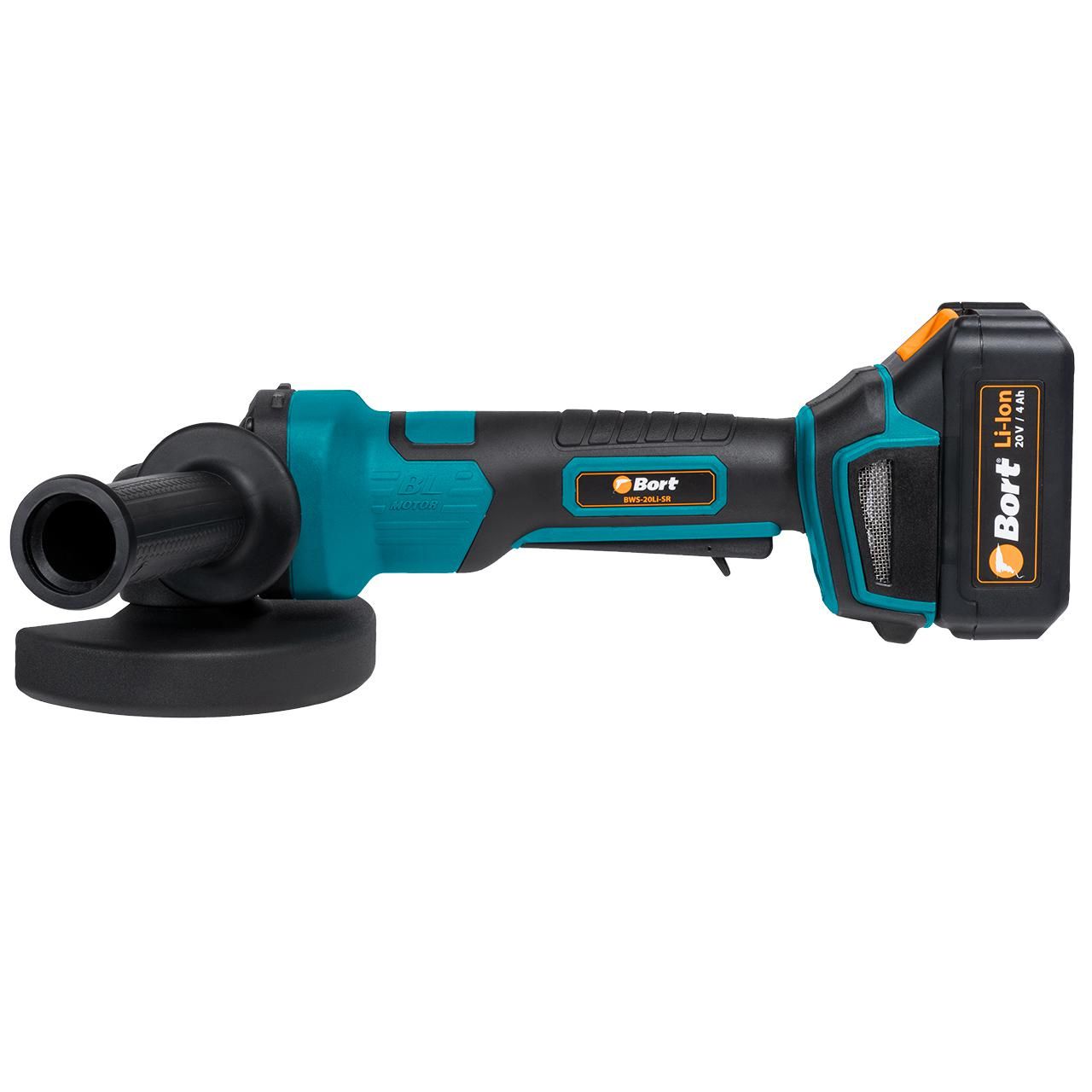 Углошлифмашина аккумуляторная , 20В, 125мм, 7000 об.мин,  2АКБ 4,0 А/ч, Bort BWS-20Li-SR