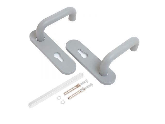 Ручка дверная СТАНДАРТ Строитель 1303 (50-90) СЕРАЯ м/о 72 мм для технических дверей УЗК 14883 Ручка дверная СТАНДАРТ Строитель 1303 (50-90) СЕРАЯ м/о 72 мм для технических дверей УЗК 14883