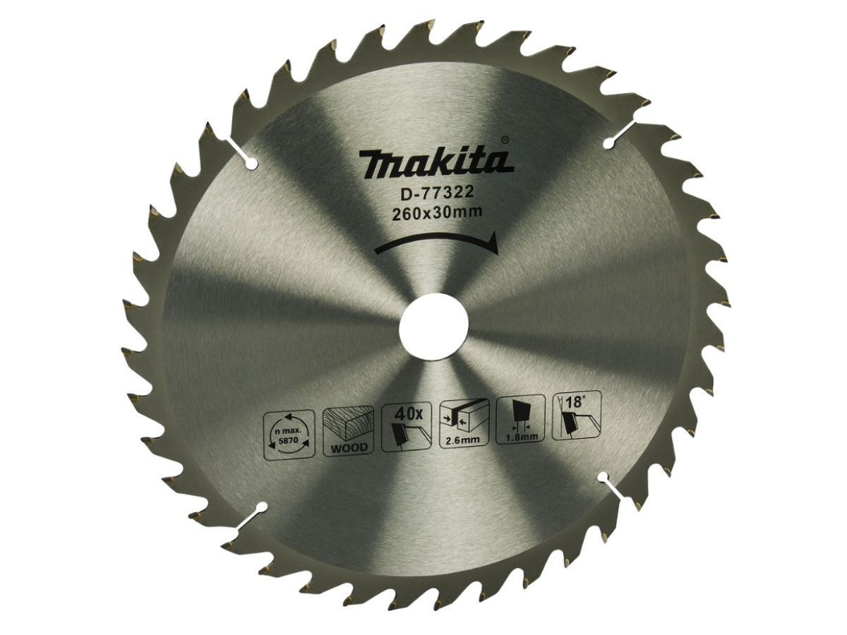 Диск пильный 260х30*2,6 мм 40 зуб. по дереву MAKITA D-77322