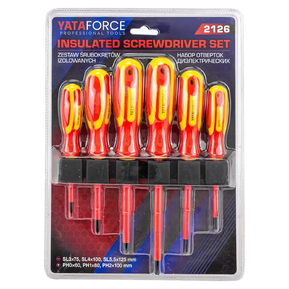Отвертки диэлектрические, набор 6пр.  YATAFORCE YF-2126