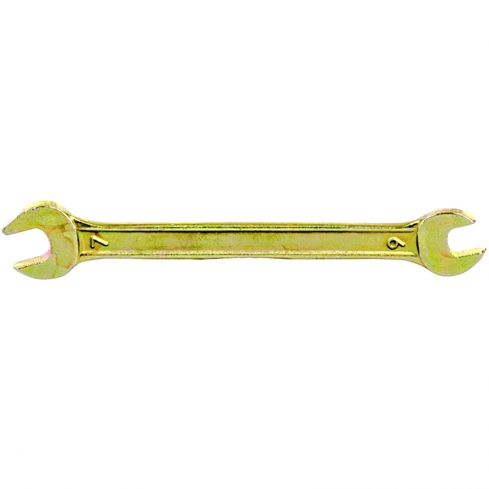 Ключ рожковый, 6 х 7 mm, желтый цинк  Сибртех 14301