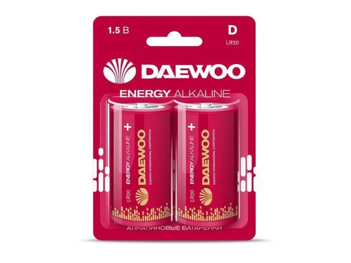 Батарейка D LR20EA-2B 1.5V alkaline 2021 BL-2шт ENERGY DAEWOO 5030022