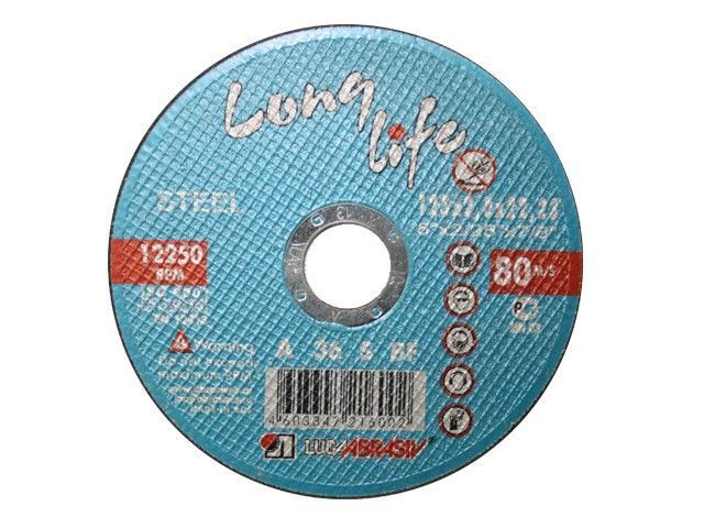 Круг отрезной 125x2.0x22.2 mm для металла Long Life  LUGAABRASIV 4603347226452