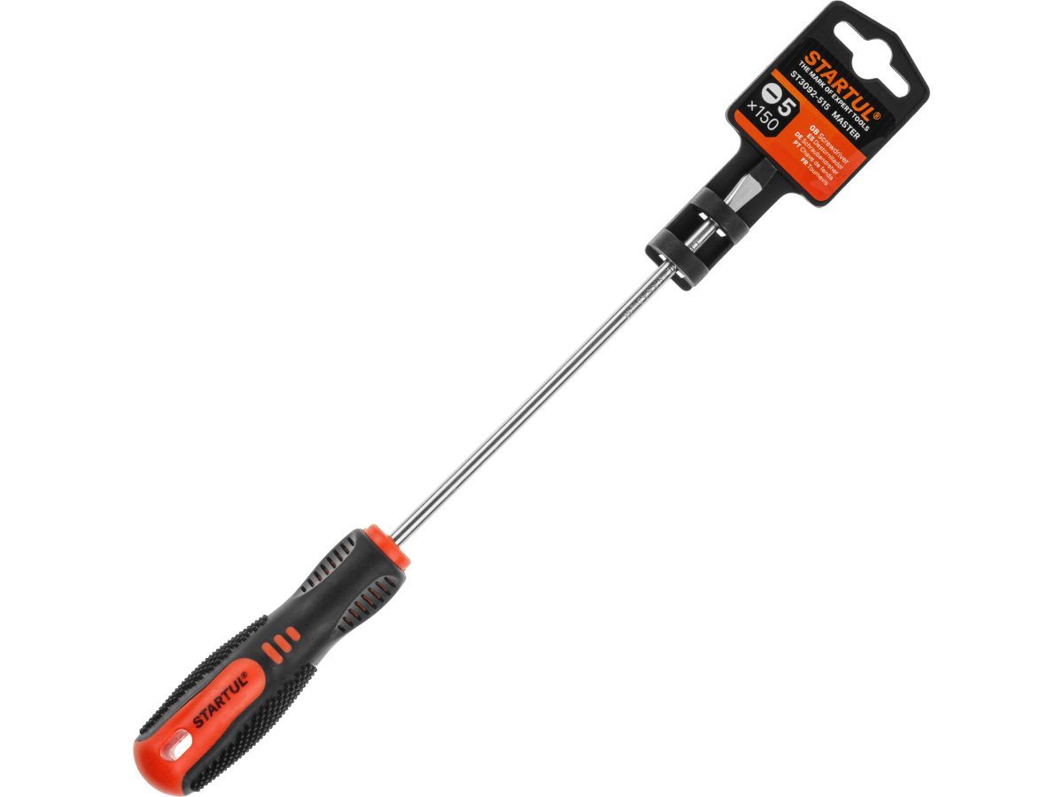 Отвертка "-" 5,0х150мм SL MASTER (ST3092-515) (шлицевая Slotted, двухкомп. рукоятка Anti-Slip) STARTUL ST3092-515