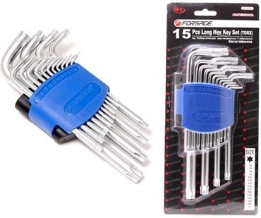 Набор ключей TORX  Т6-T60 15пр. длинных Forsage F-5151L