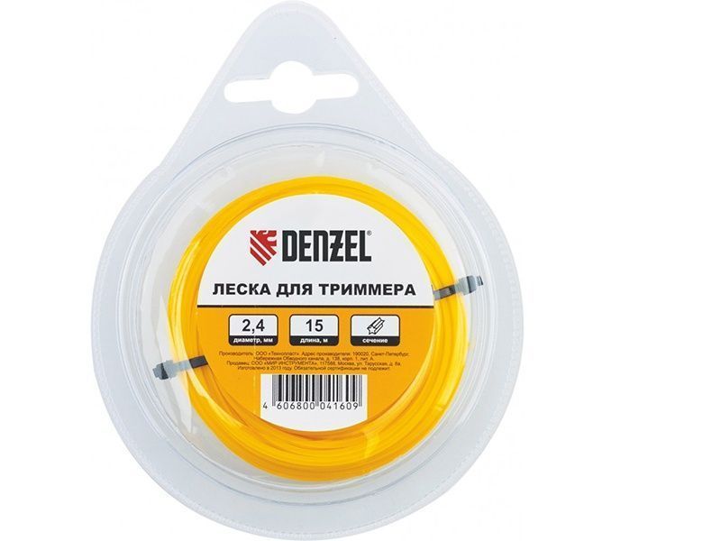 Леска для триммера квадратная, 1.6mm х 15м, блистер  DENZEL 96153