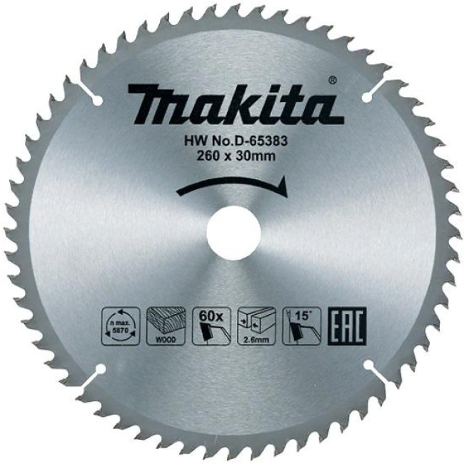 Диск пильный 260x2.6х30 мм Z60 Standard  MAKITA D-65383