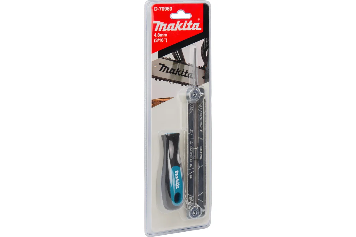 Напильник 4.8 мм с рукояткой/шаблоном для заточки цепи  MAKITA D-70960