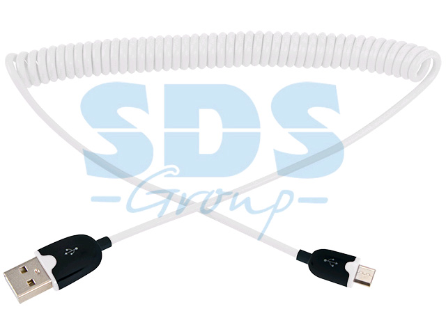 USB кабель универсальный microUSB шнур витой 1.5 м белый  REXANT 18-4301