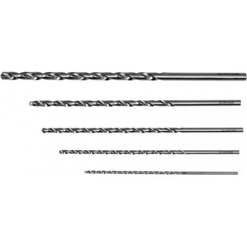 Свёрла по металлу длинные 3, 4, 5, 6, 8mm (набор 5шт.) HSS 4341   YATO YT-39820