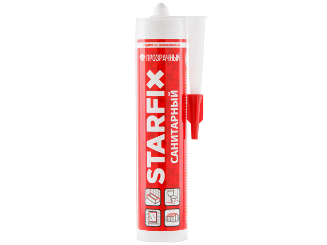 Герметик силиконовый санитарный Sanitary Silicone (прозрачный) 260 мл  ...STARFIX SM-57867-1