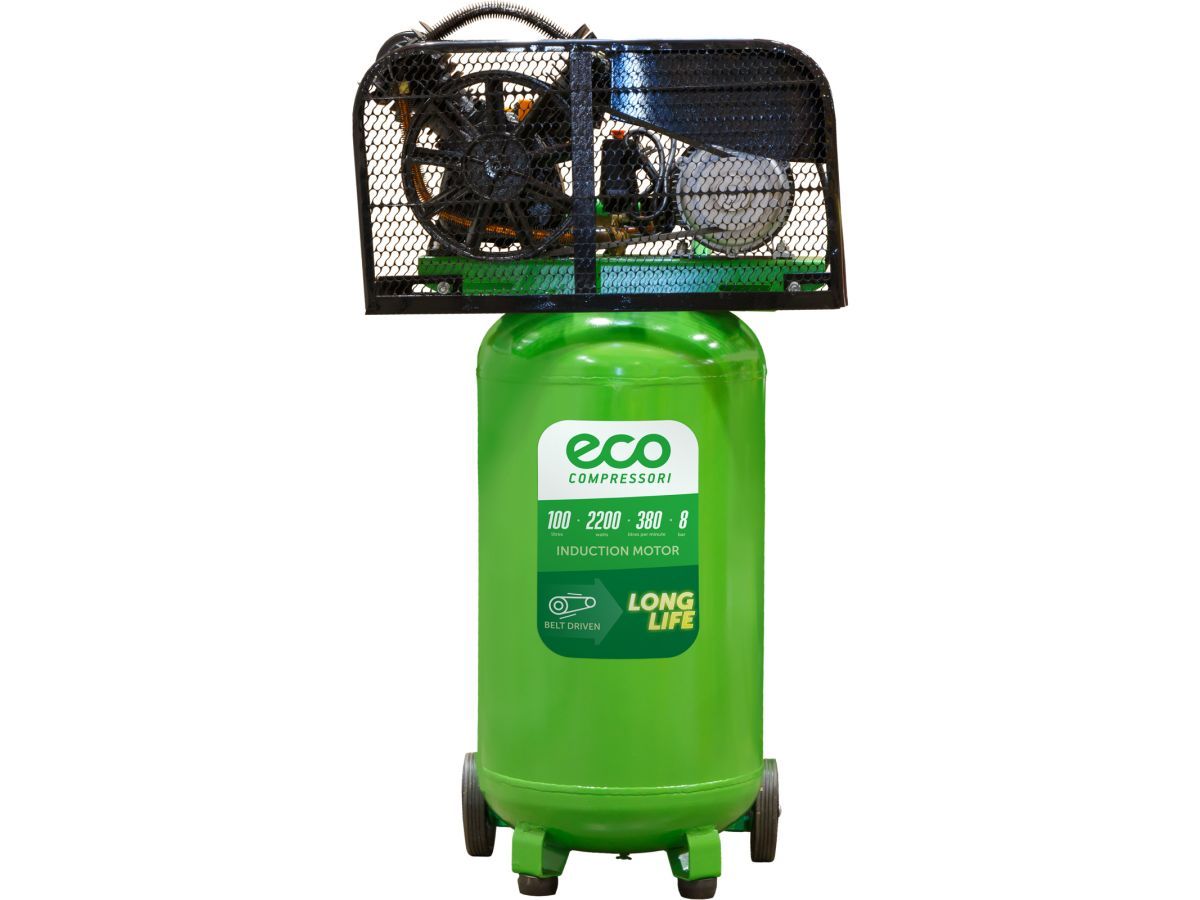 Компрессор ременной вертикальный 100л, 380л/мин, 2.20кВт/220В, ECO AE-1005-B2