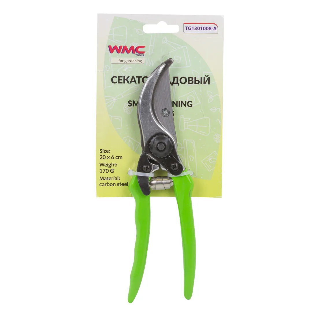 Секатор садовый с боковой фиксацией (L-210mm), в блистере  WMC TOOLS WMC-TG1301008-A