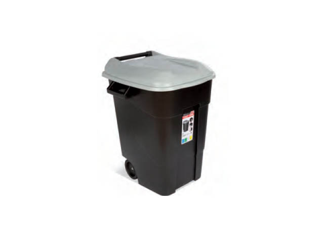 Контейнер для мусора пластикиковый 100л с серой крышкой  ...TAYG 420009