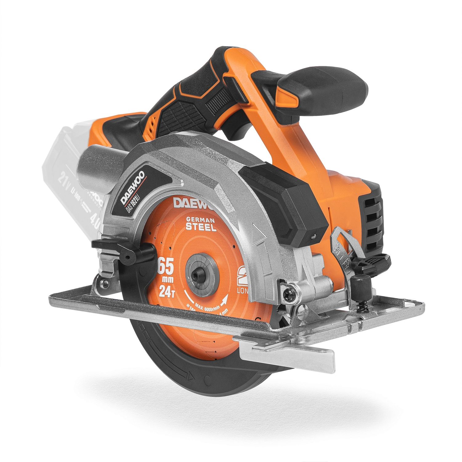 Пила циркулярная аккумуляторная, 21В, БЕЗ АКБ, 165 мм, 3650 об.мин,  DAEWOO DAS 1621Li