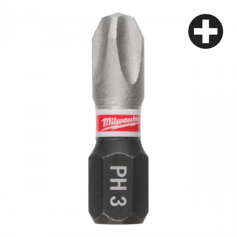 Бита ударная Shockwave Impact Duty PH3 25 мм (3 шт) Milwaukee  4932500354