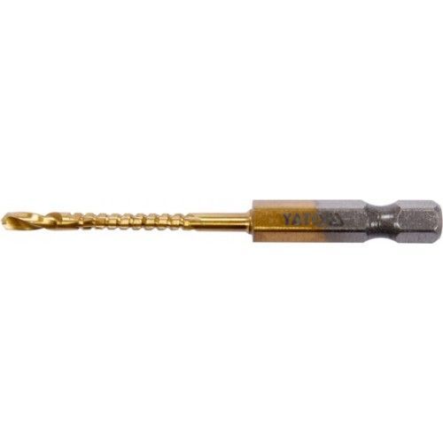 Сверло-шарошка по металлу  3.0mm HSS-TiN с хвостовиком HEX YATO YT-44820