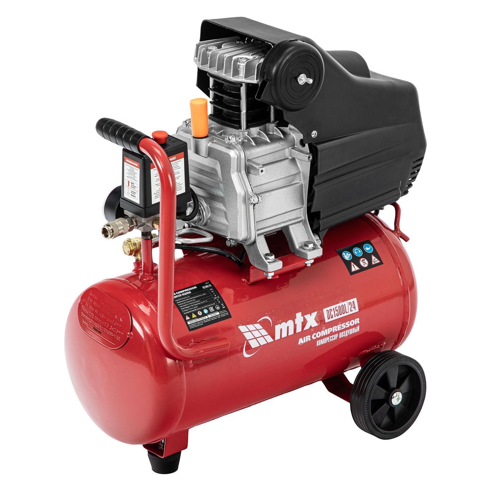 Компрессор воздушный DC1500L/24, 1,5 кВт, 24 л, 210 л/мин  MTX 58017