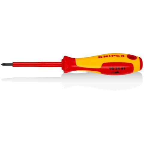 Отвертка крестовая PH1 VDE 1000V, длина стержня 80 мм, L-187 мм   KNIPEX 982401
