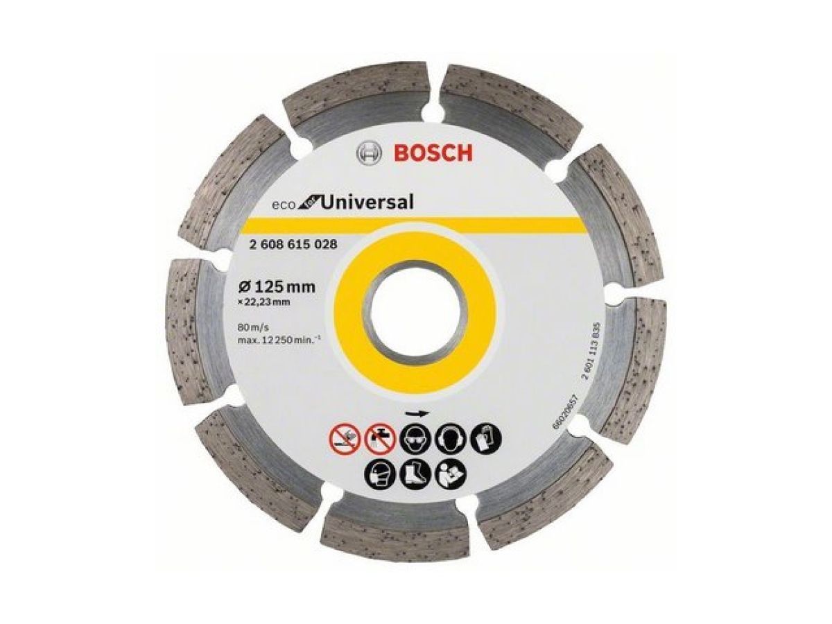 Алмазный круг 125х22 mm универсальный сегментированный ECO UNIVERSAL (сухая резка) BOSCH 2608615041