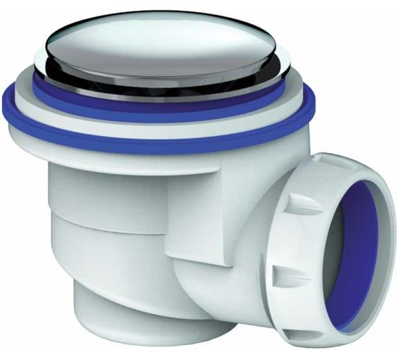 Сифон для душевого поддона с хромированным выпуском D65 (Сифон для душевого поддона, с пластиковой, хромированной крышкой) Unicorn G410H