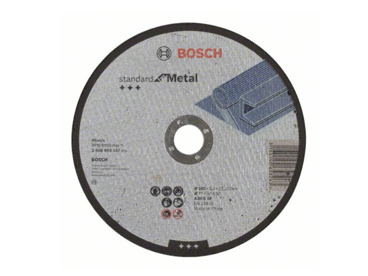 Круг отрезной 180x3.0x22.2 mm для металла Standart BOSCH 2608603167
