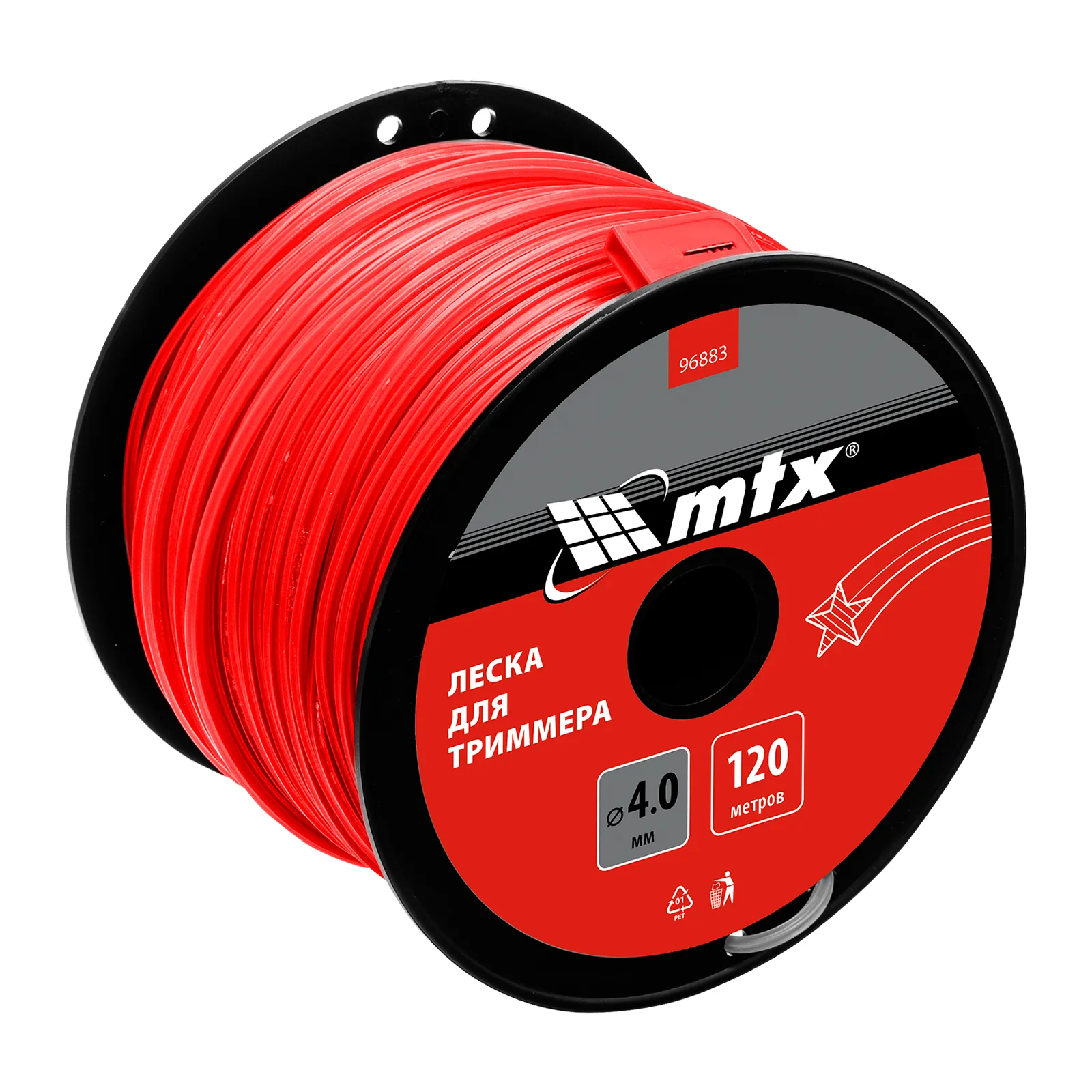 Леска для триммера звезда 4,0 мм х 120 м, на катушке  MTX 96883