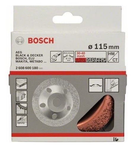Чашка твердосплавная 115x22,23 мм (коническая / мелкое зерно) BOSCH 2.608.600.180