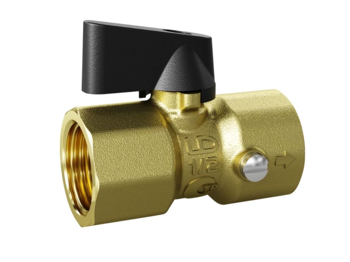 Кран шаровый для манометра 1/2" вн.-вн., флажок, LD LD.44.516.1.15