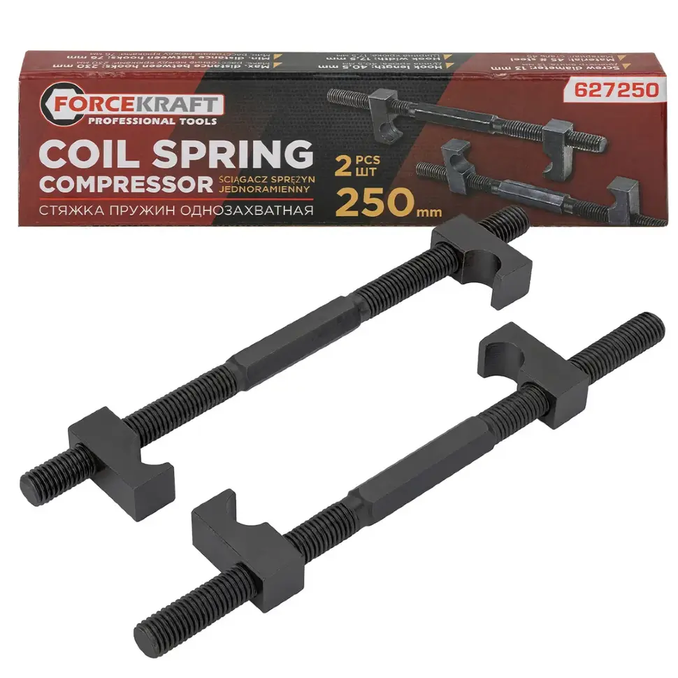 Стяжка пружин однозахватная 250мм (набор 2шт.) FORCEKRAFT FK-627250