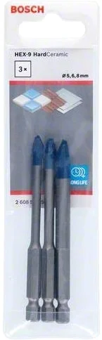 Сверло по плитке / керамограниту HEX-9 HardCeramic 5 / 6 / 8x90 мм (набор)  ...BOSCH 2.608.579.511