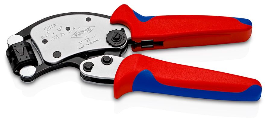 Пресс-клещи Twistor T для обжима контактных гильз, (360°, 8 фиксируемых позиций), L-200 мм, хром., 2 KNIPEX 975319