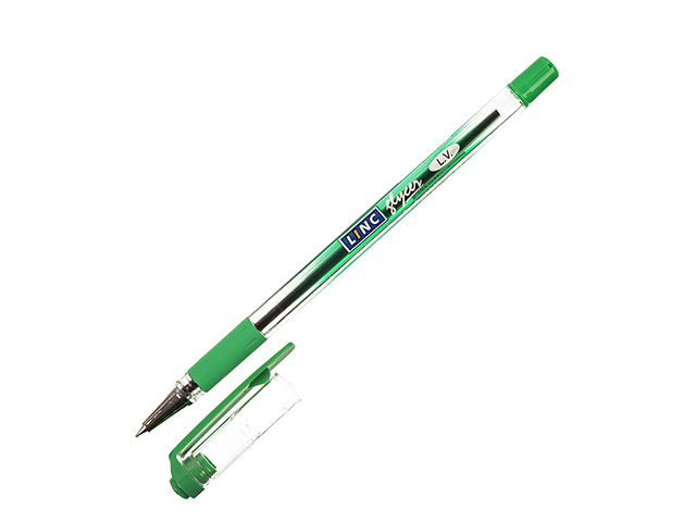 Ручка шариковая GLYCER 0,7 мм зеленый, резиновый грип,  LINC 1300RF/green