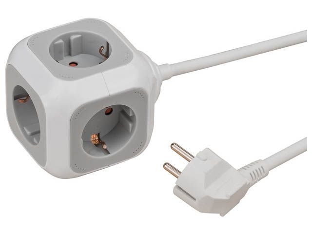 Удлинитель-куб 1.4м (4 роз., 3.3кВт, с/з, ПВС) ALEA-Power (IP20, провод 3х1.5mm2)  ...BRENNENSTUHL 1150090