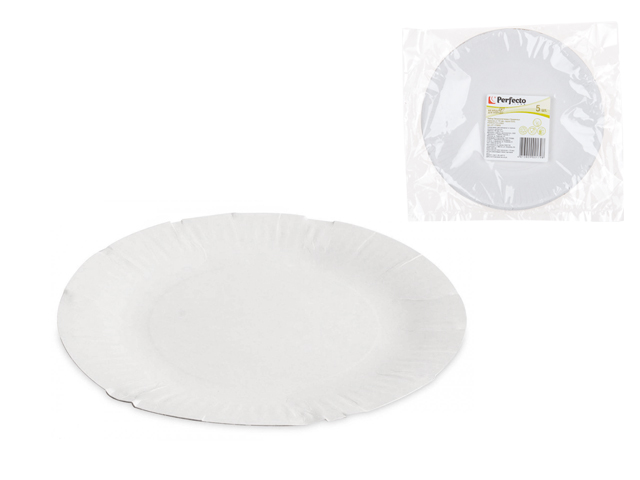 Набор тарелок бумажных биоразлагаемых d 170 mm, 5 шт, серия  ...PERFECTO LINEA 47-170005