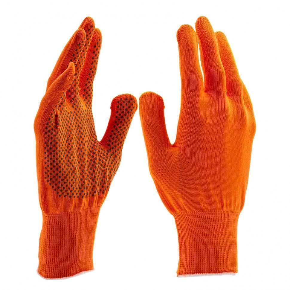 Перчатки из синтетической нити, ПВХ точка, 13 класс, оранжевые, XL ... 67845