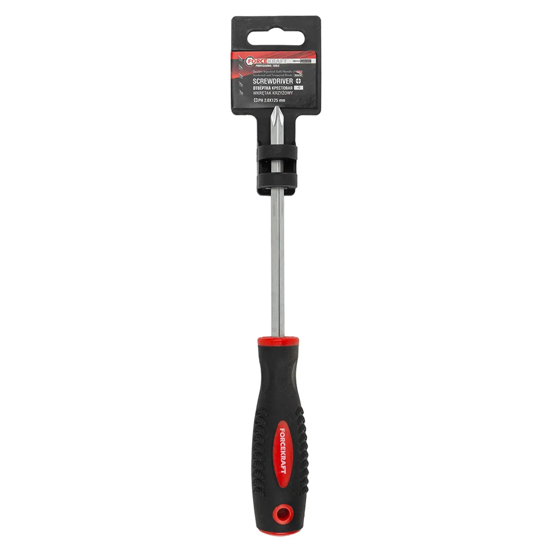 Отвертка крестовая магнитная "Profi" S2 PH2.0х125мм, FORCEKRAFT FK-70120125