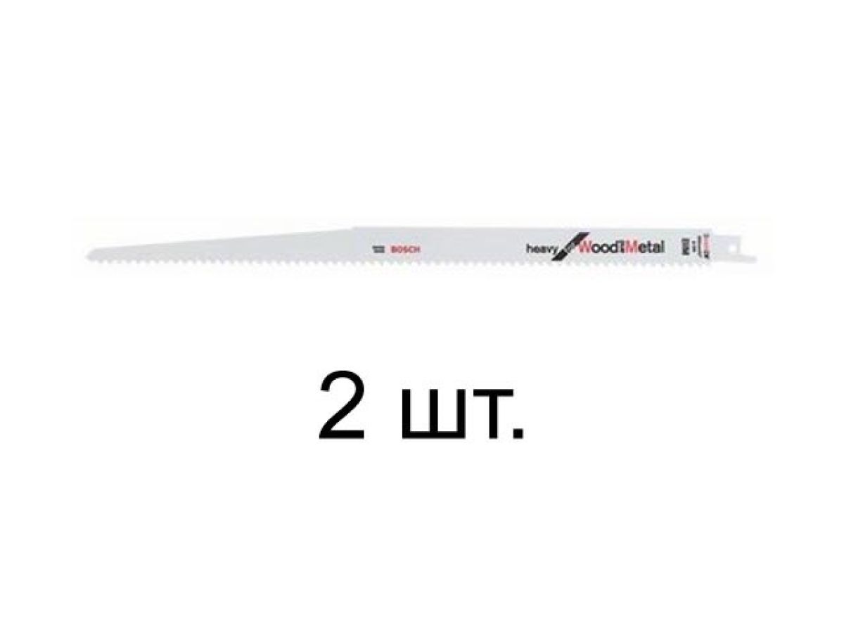 Пилка сабельная по дереву с гвоздями S1411DF (2 шт.) (пропил прямой, грубый, быстрый рез) BOSCH 2608654834
