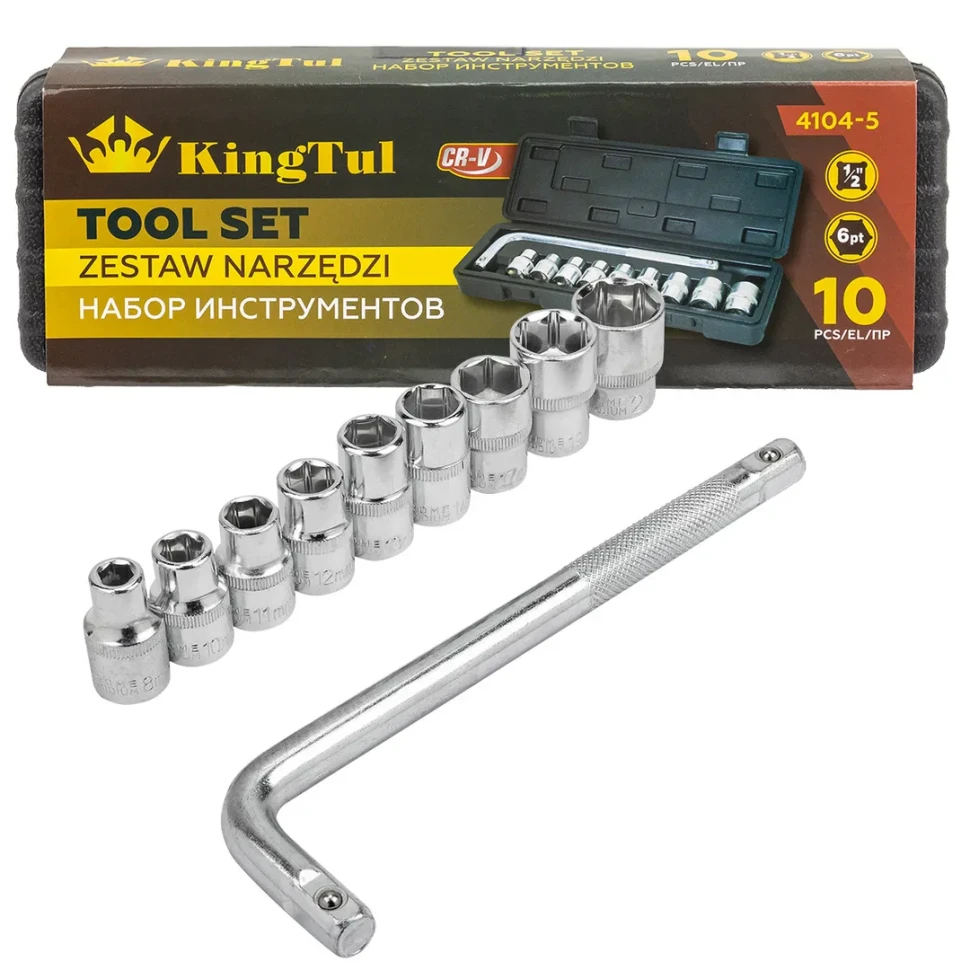 Набор инструментов 10пр. 1/2" (6гр.)  KINGTUL KT-4104-5