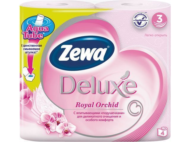 Бумага туалетная 3-х слойная Deluxe Orchid 4 рул.  ZEWA 201121121