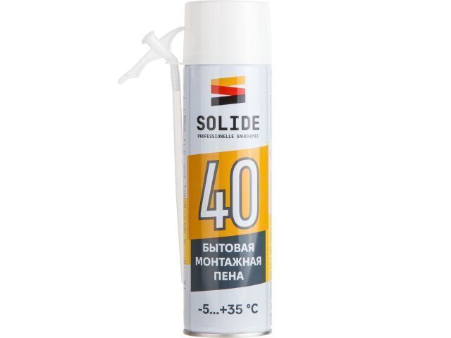 Пена монтажная бытовая всесезонная Foam 40 (500мл) SOLIDE SL-37025-1