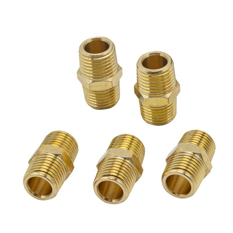 Соединитель резьбовой наруж. резьба 1/4"x1/4", к-т 5шт. Forsage F-MM04/04K