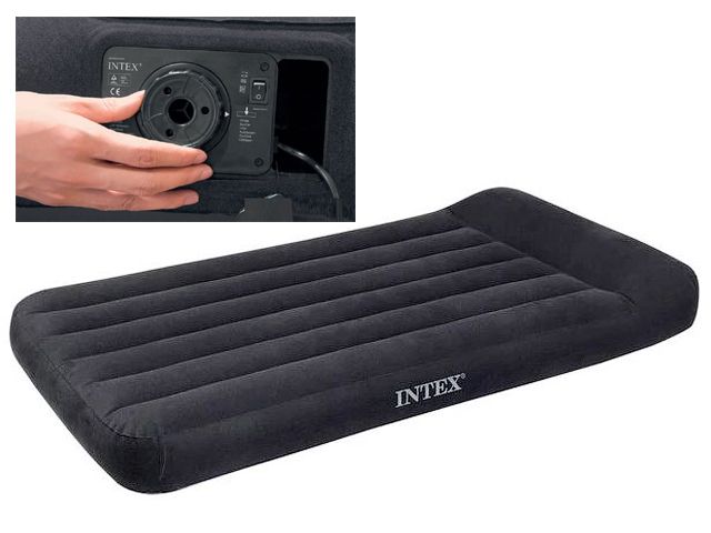 Надувной матрас с подголовником Twin Classic, 99х191х23 см, встр. эл. насоc INTEX 66779