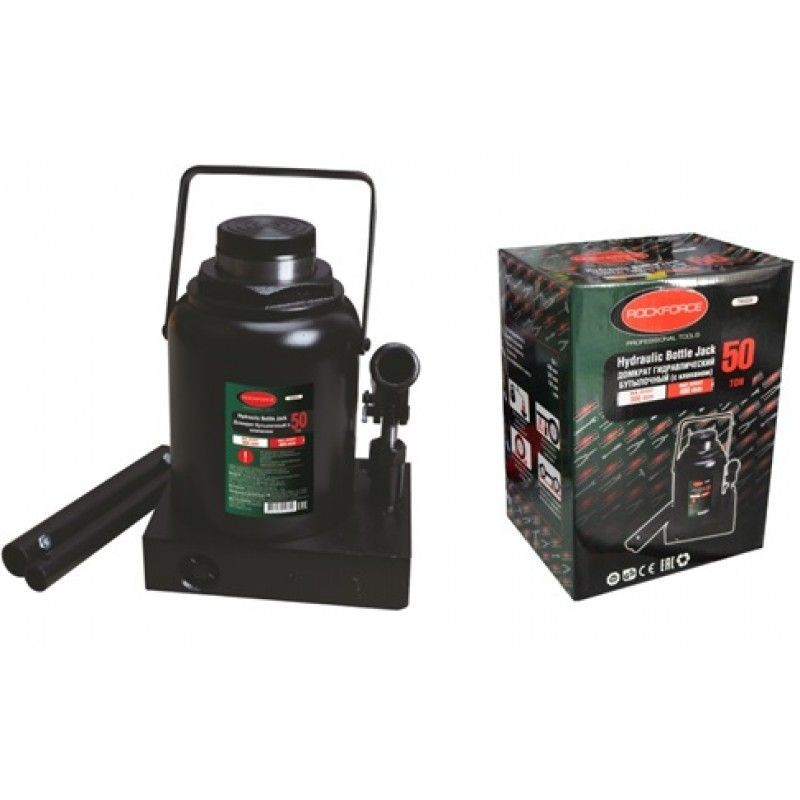 Домкрат бутылочный 50т с клапаном (h min 260мм, h max 480мм) Rock FORCE RF-T95004