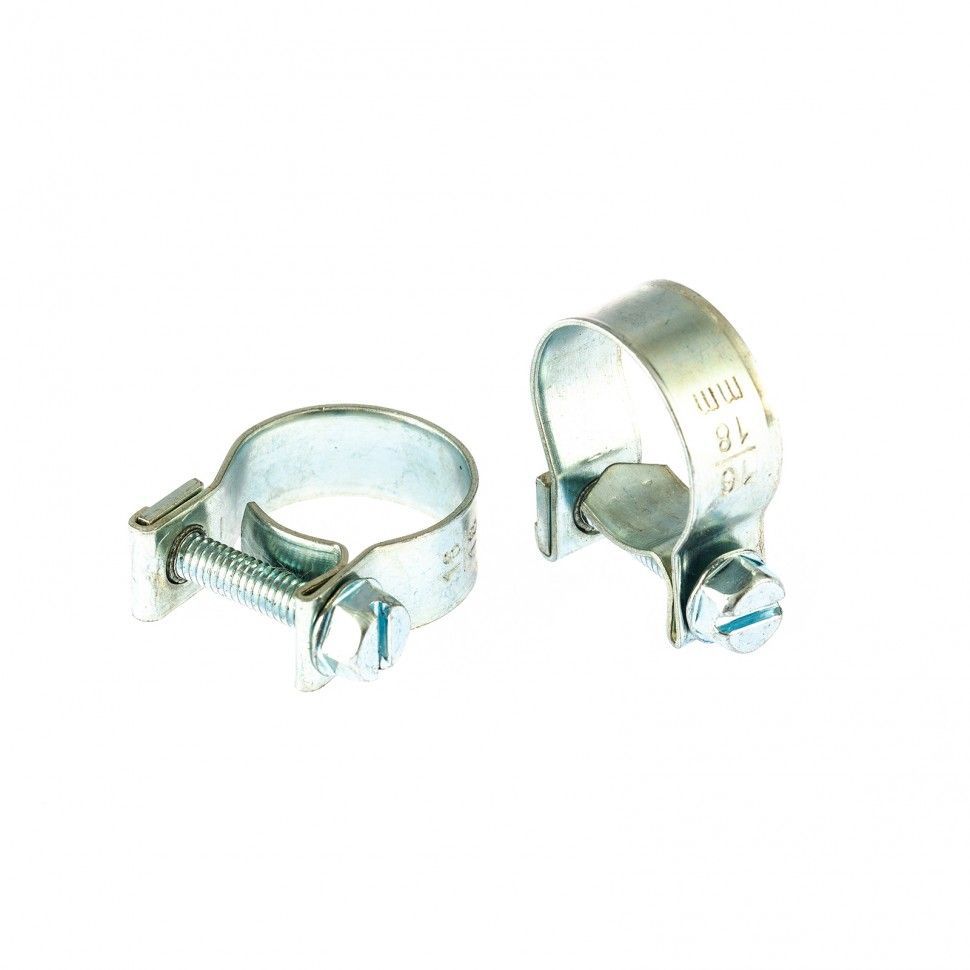 Хомуты металлические, MINI 16-18 мм, ширина 9 мм, винтовые, W1, 2 шт. Сибртех 47506