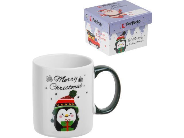 Кружка керамическая, в кор., 350 мл., MERRY CHRISTMAS-2 PERFECTO LINEA 30-202532